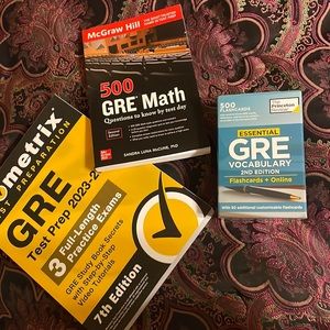 GRE study books and cards